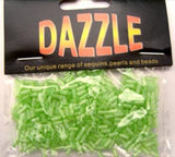 BEAD12 5mm Ceylon Green Bugle Beads Size 2 - Ribbonmoon