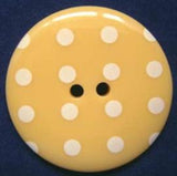 B3193 34mm Butter Cream Glossy Polka Dot 2 Hole Button