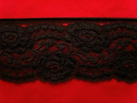 L428 88mm Black Tetronic Flat Lace - Ribbonmoon