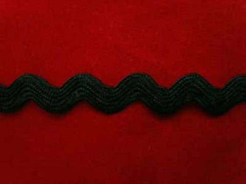 RIC81 9mm Black Ric Rac Braid - Ribbonmoon