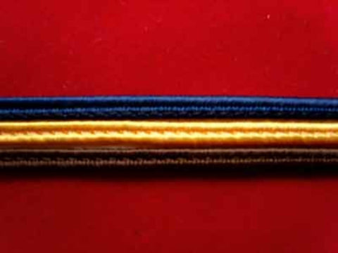 FT908 11mm Navy, Gold Yellow and Brown Corded Braid Trimming - Ribbonmoon
