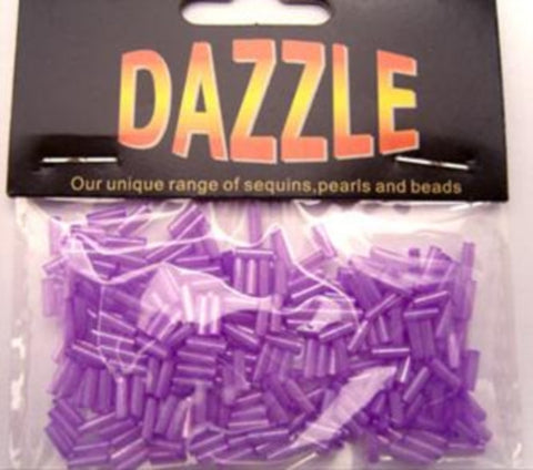 BEAD21 6mm Ceylon Lilac Bugle Beads Size 3 - Ribbonmoon