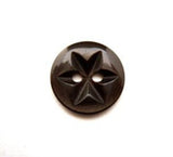 B11961 14mm Dark Brown 2 Hole Polyester Star Button - Ribbonmoon
