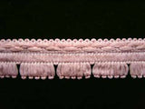 FT1133 28mm Pale Tea Rose Pink Looped Fringe on a Decorated Braid - Ribbonmoon