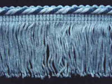 FT1922 48mm Pale Cornflower Blue and Ivory Cut Fringe on a Corded Braid - Ribbonmoon
