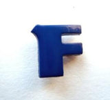 B7038 Letter F Alphabet Shank Button Royal Blue - Ribbonmoon