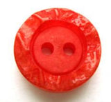 B7963 17mm Deep Orange Chunky Textured Rim 2 Hole Button - Ribbonmoon