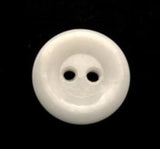 B10311 16mm Natural White Glossy 2 Hole Button - Ribbonmoon