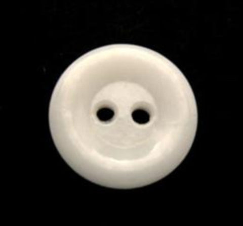 B10311 16mm Natural White Glossy 2 Hole Button - Ribbonmoon