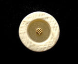 B6536 15mm Creams, Gold with a Stone Effect Textured Rim Shank Button - Ribbonmoon