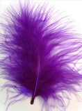 MARAB34 Liberty Purple Marabou Feathers, 20 per pack. 10cm x 15cm approx - Ribbonmoon