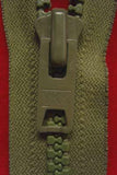 Z2122 43cm Khaki Green YKK Very Chunky Plastic Teeth No.9 Open End Zip - Ribbonmoon