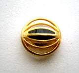 B9636 15mm Gold Plated Metal Shank Button with a Navy Centre - Ribbonmoon