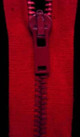 Z0896 60cm Red Coloured Metal Teeth No.3 Open End Zip