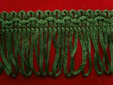 FT1868 35mm Hunter Green Looped Fringe on a Decorated Braid - Ribbonmoon