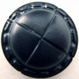 B15239 23mm Navy Leather Effect "Football" Shank Button
