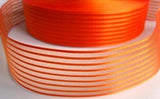 R7095 40mm Orange Delight Satin and Sheer Striped Ribbon - Ribbonmoon