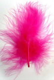 MARAB29 Shocking Pink Marabou Feathers, 20 per pack. 10cm x 15cm approx - Ribbonmoon