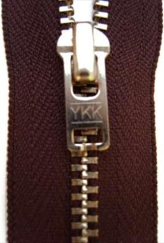 Z3759 YKK 20cm Dark Brown Closed End Zip No.3, Metal Teeth - Ribbonmoon