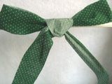 R2998 33mm Holly Green and Polka Dot Vintage Cotton Ribbon