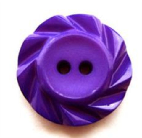 B15298 21mm Purple Matt Centre 2 Hole Button with a Fluted Edge - Ribbonmoon
