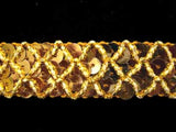 SQBRAID05 22mm Gold Sequin Braid - Ribbonmoon