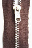 Z4923 YKK 18cm Brown Pin Lock No.3 Closed End Zip with Metal Teeth - Ribbonmoon