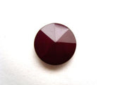 B15939 11mm Deep Maroon Gloss Shank Button, Rising to a Centre Point - Ribbonmoon