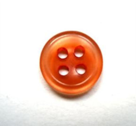 B16394 14mm Misty Orange Tinted Polyester 4 Hole Button - Ribbonmoon
