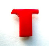 B7082 Letter  T Alphabet Shank Button Red - Ribbonmoon