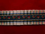 L206 Woven Blue Jacquard over a Gathered Tartan - Ribbonmoon