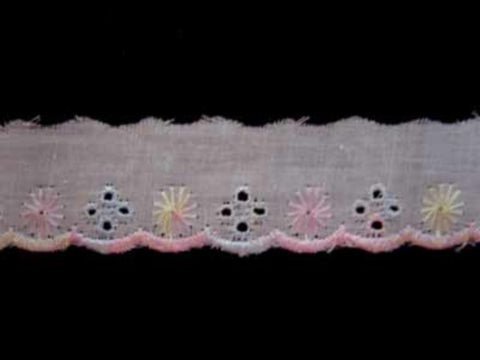 L325 27mm White, Pink, Blue and Lemon Angalise Lace - Ribbonmoon