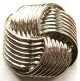 B5925 24mm Gilded Silver Poly Knot Design Shank Button - Ribbonmoon