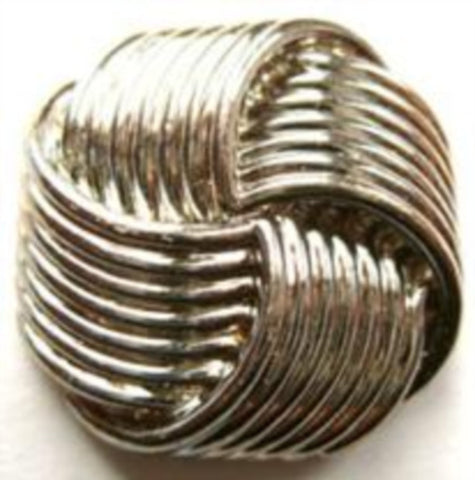 B5925 24mm Gilded Silver Poly Knot Design Shank Button - Ribbonmoon