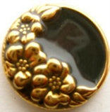 B9617 23mm Gold Plated Metal Shank Button with a Navy Faux Enamel - Ribbonmoon