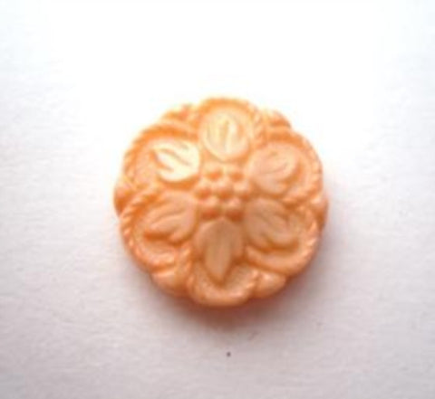 B15450 15mm Peach Textured Flower Design Shank Button - Ribbonmoon