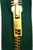 Z3753 YKK 20cm Hunter Green Closed End No.5 Zip with Brass Teeth - Ribbonmoon