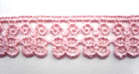 L464 19mm Rose Pink Guipure Butterfly Lace - Ribbonmoon