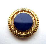 B14841 17mm Pale Navy and Gilded Gold Poly Shank Button - Ribbonmoon
