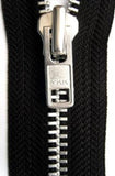 Z0001 YKK 71cm No.8 Black Open Ended Zip with Metal Teeth - Ribbonmoon