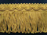 FT1153 52mm Pale Dull Gold Looped Fringe on a Decorated Braid - Ribbonmoon