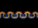 FT809 13mm Royal Blue, Honey and Mid Brown Gimp Braid Trimming - Ribbonmoon