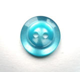 B17612 16mm Peacock Blue Pearlised Polyester 2 Hole Button - Ribbonmoon