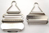 CLIP05 40mm Silver Bib or Brace Clip, Metal Fold Over. - Ribbonmoon