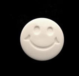 B15531 15mm White Smiley Face Design Novelty Shank Button - Ribbonmoon
