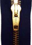 Z4097 18cm Deep Rich Navy Optilon No.5 Brass Teeth Closed End Zip
