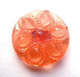 B11799 19mm Flame Orange Tinted Glass Effect Transparent Shank Button - Ribbonmoon