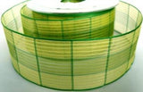 R7399 42mm Greens Silk and Sheer Check Ribbon - Ribbonmoon