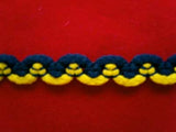 FT373 8mm Navy and Yellow Braid Trimming - Ribbonmoon