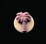 B15082 12mm Matt Dusky Orchid Palm Tree Design Novelty Shank Button - Ribbonmoon